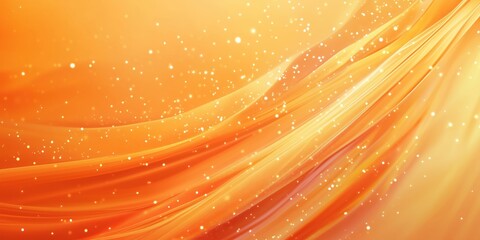Poster - abstract orange wave background with sparkling particles and smooth gradients