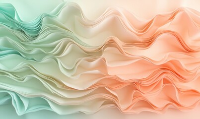 Poster - abstract wavy paper texture in soft pastel colors for design backgrounds