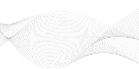 Poster - vector wavy grey lines flowing smooth curve black gradient color on transparent background in concep