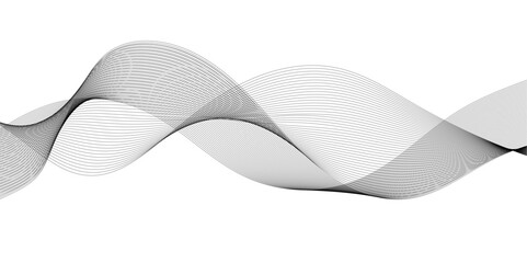 Poster - Grey and white abstract wavy flowing particles. White paper wave and curve line background. Digital futuristic technology concept. Vector illustration