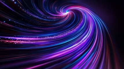Aufkleber - Spiral of light with purple and blue colors. The light is moving and he is moving in a spiral