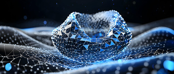 Abstract tech artwork. Use this image for presentations websites or applications. It's visually appealing modern and suitable for various design projects.