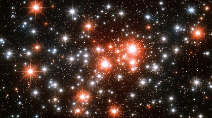 Poster - Starry sky with many stars of different colors. The stars are scattered all over the sky