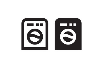 Poster - Washing machine icon in outline and solid style Vector