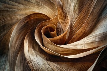 Poster - close-up of dried palm leaves, showing a swirling pattern, whorls and loops in the grain create a se