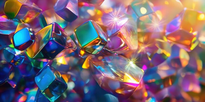 Waving vibrant prism element on an abstract shine backdrop