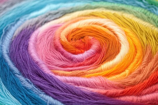 Vibrant ripple spins gently on a pastel threaded background