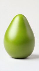 Poster - Smooth Green Object on White Backdrop Minimalist Composition for Design Projects and Creative Visuals
