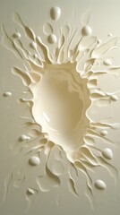 Poster - Creamy liquid splash on textured surface evoking smoothness purity and freshness in a minimalist style for food and beverage concepts