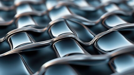 Poster - Abstract metallic weave texture with a futuristic feel and a dynamic perspective for creative backgrounds and designs