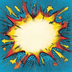 Poster - Vibrant comic-style explosion with a blank center for text or graphics.