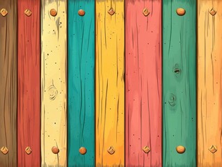 Poster - Colorful Rustic Wooden Planks Background with Vintage Style and Warm Tones for Creative Design Projects and Wallpapers
