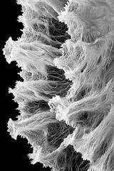 Wall Mural -   A monochrome image of a white-leafed plant against a dark backdrop