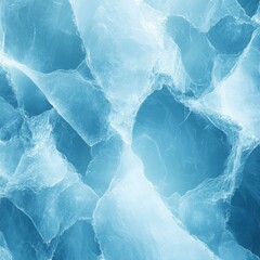 Poster - Captivating aerial view of glacial ice formations showcasing intricate patterns and textures in shades of serene blue and white
