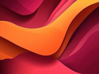 Poster - Abstract layered wave design in orange and red hues creating a dynamic and modern backdrop perfect for graphic design projects and artistic presentations