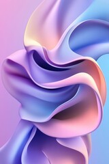 Poster - Abstract pastel gradient flow with smooth curves and folds in a dynamic swirl pattern creating a soft and dreamy visual effect for modern design