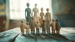 © Johannes - systemic board, family therapy, concept, psychotherapy wooden figures, people, team, family Constellation, posing
