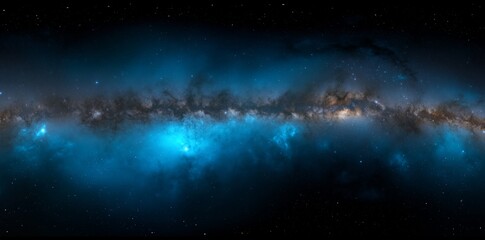 Wall Mural - the space background is a 360-degree equirectangular projection environment map that includes a nebu