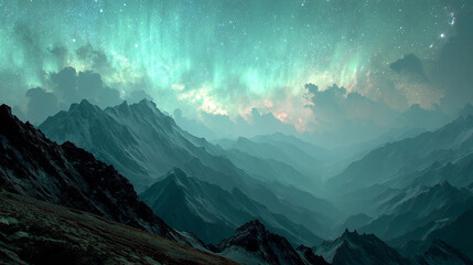 dazzling aurora lights dance across a remote landscape symbolizing the harmony between solar particl