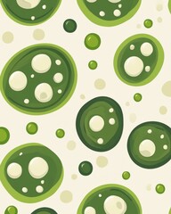 Poster - Abstract Green and White Cell Pattern Design Seamless Organic Shapes Background for Textile and Surface Design Illustration