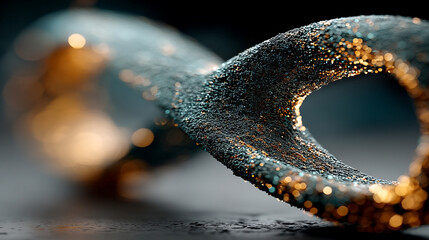 Poster - A glowing digital infinity symbol floats against a blurred colorful tech background symbolizing endless possibilities innovation and the boundless nature of digital transformation and connectivity

