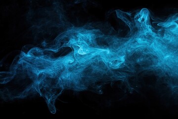 Poster - ethereal turquoise smoke swirls against a stark black backdrop creating a mesmerizing abstract desig