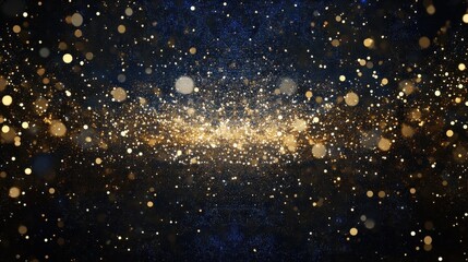 Wall Mural - abstract gold, black and blue glitter background with fireworks. christmas eve, 4th of july holiday 