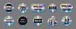 © lightgirl - Sale hologram stickers. Holographic silver metallic labels. Black Friday glossy patch elements in different shapes. Discount, best price, new, special offer, like smile emblems.