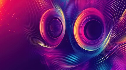 Poster - Music poster design background vector set. Electro Sound Cover template with vibrant abstract gradient geometric shape. Ideal design for social media, flyer, party, music festival, club.