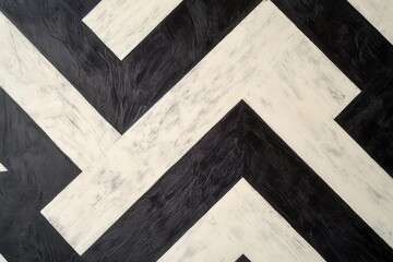 Poster - Abstract zigzag pattern with black and white geometric shapes for modern interior design and artistic backgrounds creating a bold visual impact