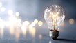 © Generative AI - Illuminated light bulb creating an artistic display of modern technology with glowing details and inspiration : Generative AI