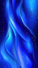 Poster - abstract blue wave background with sparkling stars for modern digital art and cosmic design projects