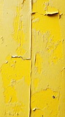 Poster - Vibrant yellow painted wall with textured surface and peeling paint creating a bright and sunny abstract background for design