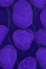 Poster - Microscopic purple cell structures in detailed biological texture with intricate membrane patterns and vibrant color palette for scientific visualization