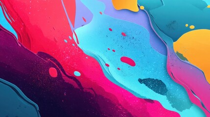 Poster - Vivid Colorful Abstract Art with Dynamic Fluid Shapes and Bold Textures for Modern Design Projects and Creative Backgrounds