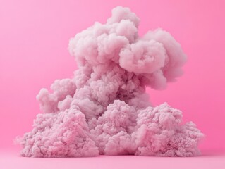 Poster - Dreamy Pink Cloudscape Serene Abstract Composition Soft Pastel Hues Ethereal Atmosphere Gentle Lightness Airy Texture Minimalist Style Stock Photo