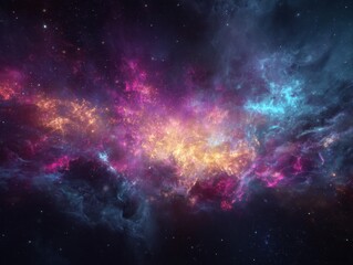 Poster - ethereal cosmic cloudscape with vibrant nebula and stardust creating a celestial masterpiece of inte