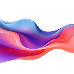 Aufkleber - Abstract flowing ribbon with blue purple pink and orange colors on a transparent background design element png