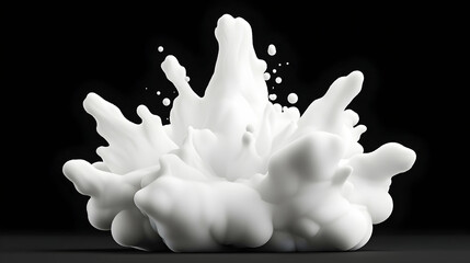 Poster - White Liquid Splash Explosion on Dark Background