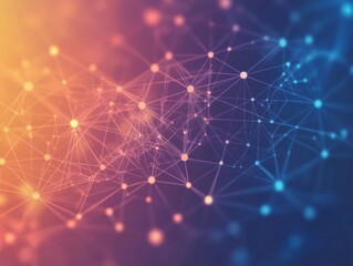 Poster - Abstract Network Connection Background with Vibrant Gradient Colors and Interconnected Nodes for Modern Technology