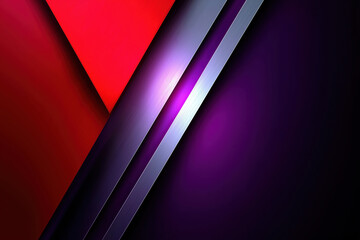 Poster - Vibrant geometric shapes in red and purple colors create an abstract artwork