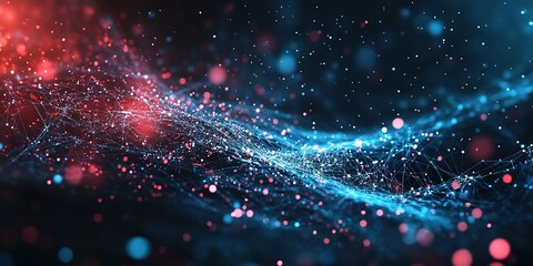 Aufkleber - Digital background perfect for tech processes, neural networks, artificial intelligence, data transfer and encryption, digital archives, sound and graphic presentations, science, 8k Resolution
