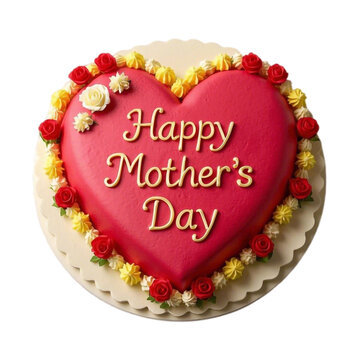A heart-shaped red-glazed cake with the word 