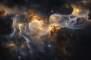 Wall Mural - cosmic nebulae exhibit swirling colors of light and dark.