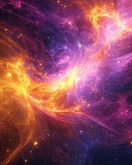 Wall Mural - a vibrant display of cosmic nebulae in swirling colors.