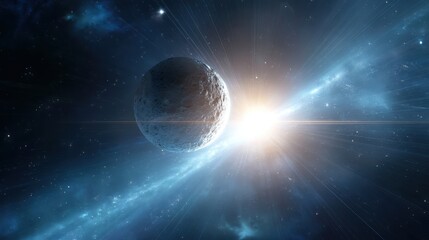 Poster - Asteroid approaching the Moon presents potential impact risk during cosmic event