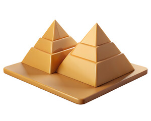 Poster - 3d rendering of golden pyramids on a black background ancient architecture design