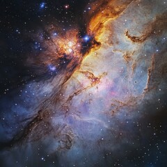Wall Mural - colorful celestial nebula showcasing star birth and cosmic dust clouds.