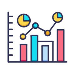 Poster - Colorful bar graph icon showing financial growth data