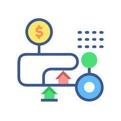 Poster - Investment flow chart, money growth, financial diagram, process